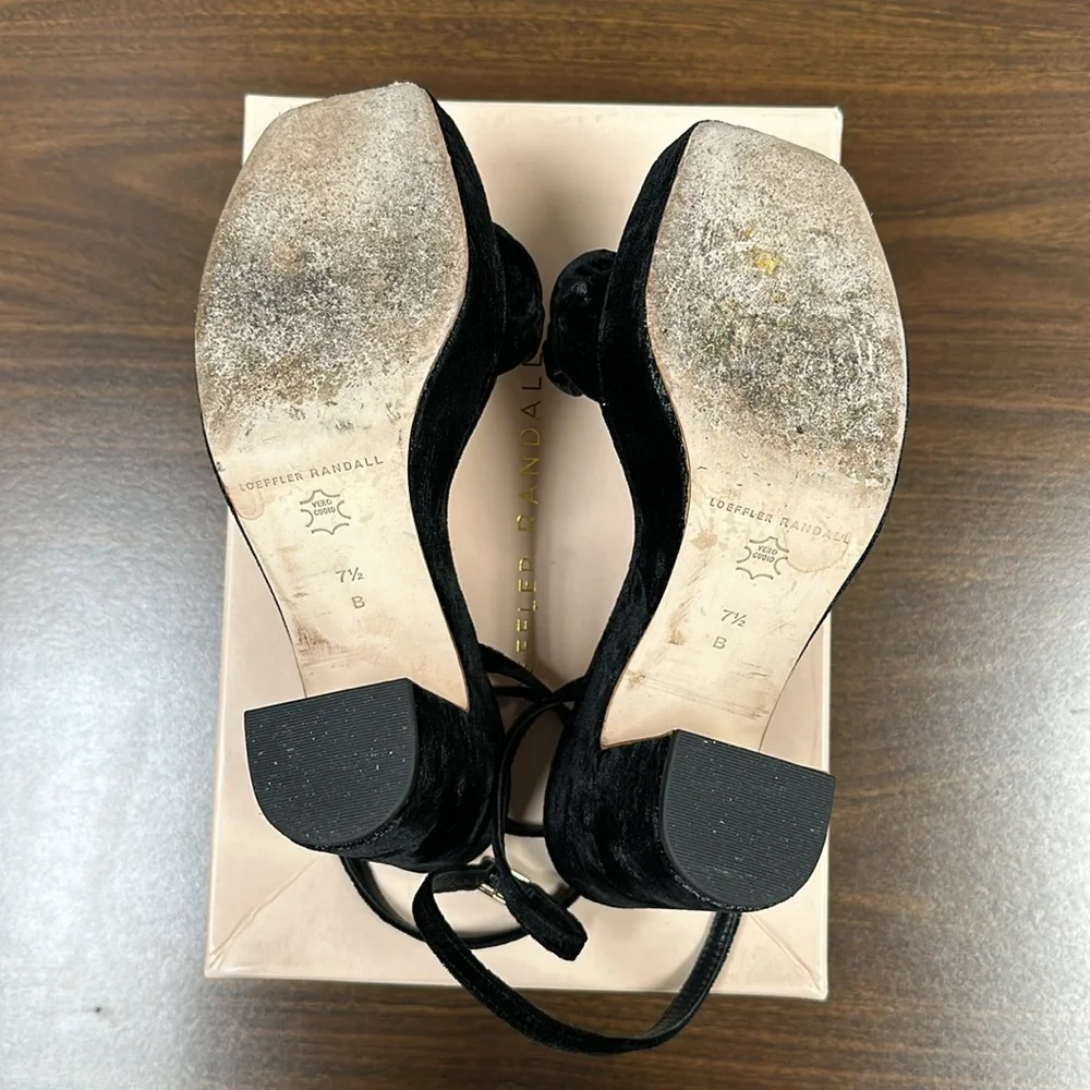 Loeffler Randall Fae Platform Sandal in Black Velvet - Picture 8 of 14